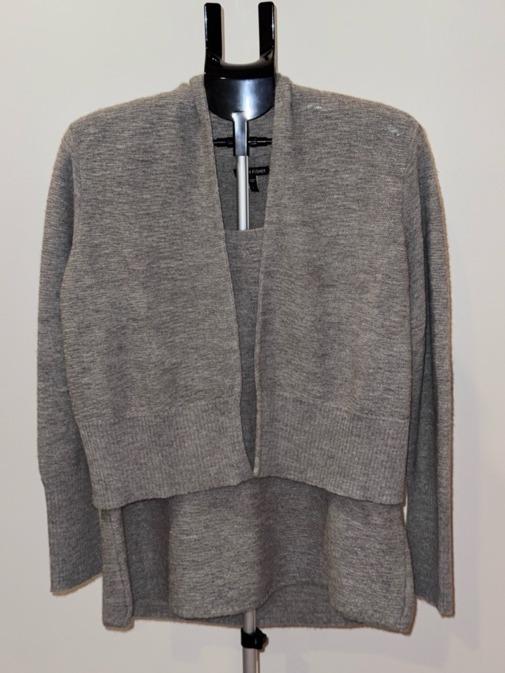Eileen Fisher Light Gray Open-Front Women's Cardigan and Sweater